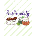 Sushi párty - Dámské tričko - Světle šedá S